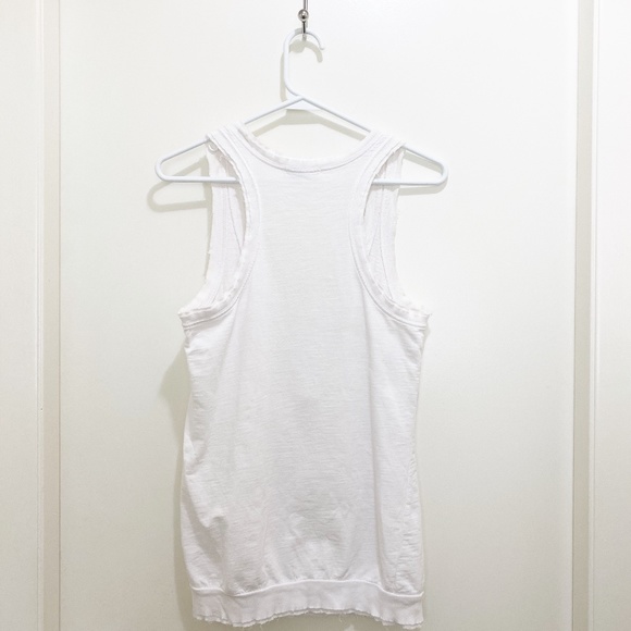 C&C Organic Cotton Raw Edge Button Tank White XS - Picture 3 of 11